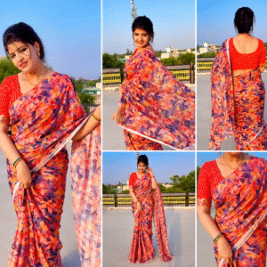 Premium Digital Print Silk Saree-AS-10